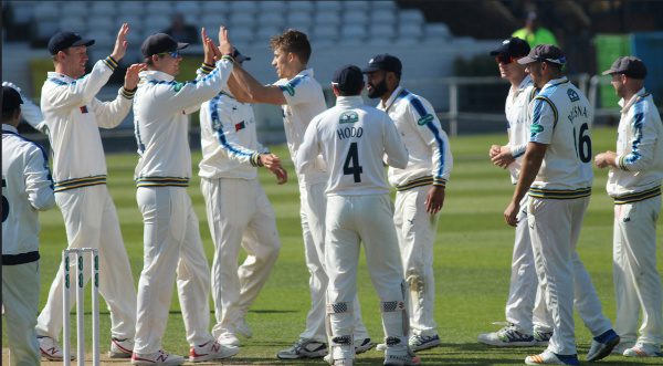 ben coad celebrating a wicket