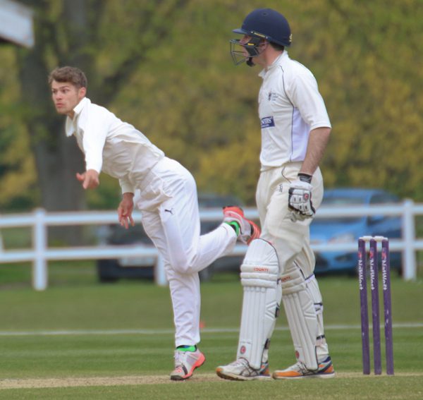 Karl Carver bowls for Sheriff Hutton Bridge