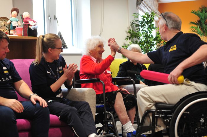 Abbeyfield resident Mary plays Clock Cricket