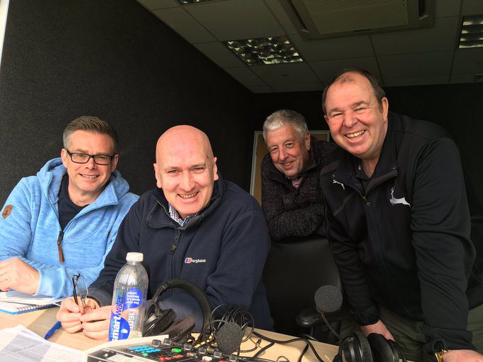 jonathan didge at trent bridge with BBC commentary team