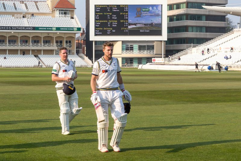 YCCC Joe Root and Gary Ballance bat together